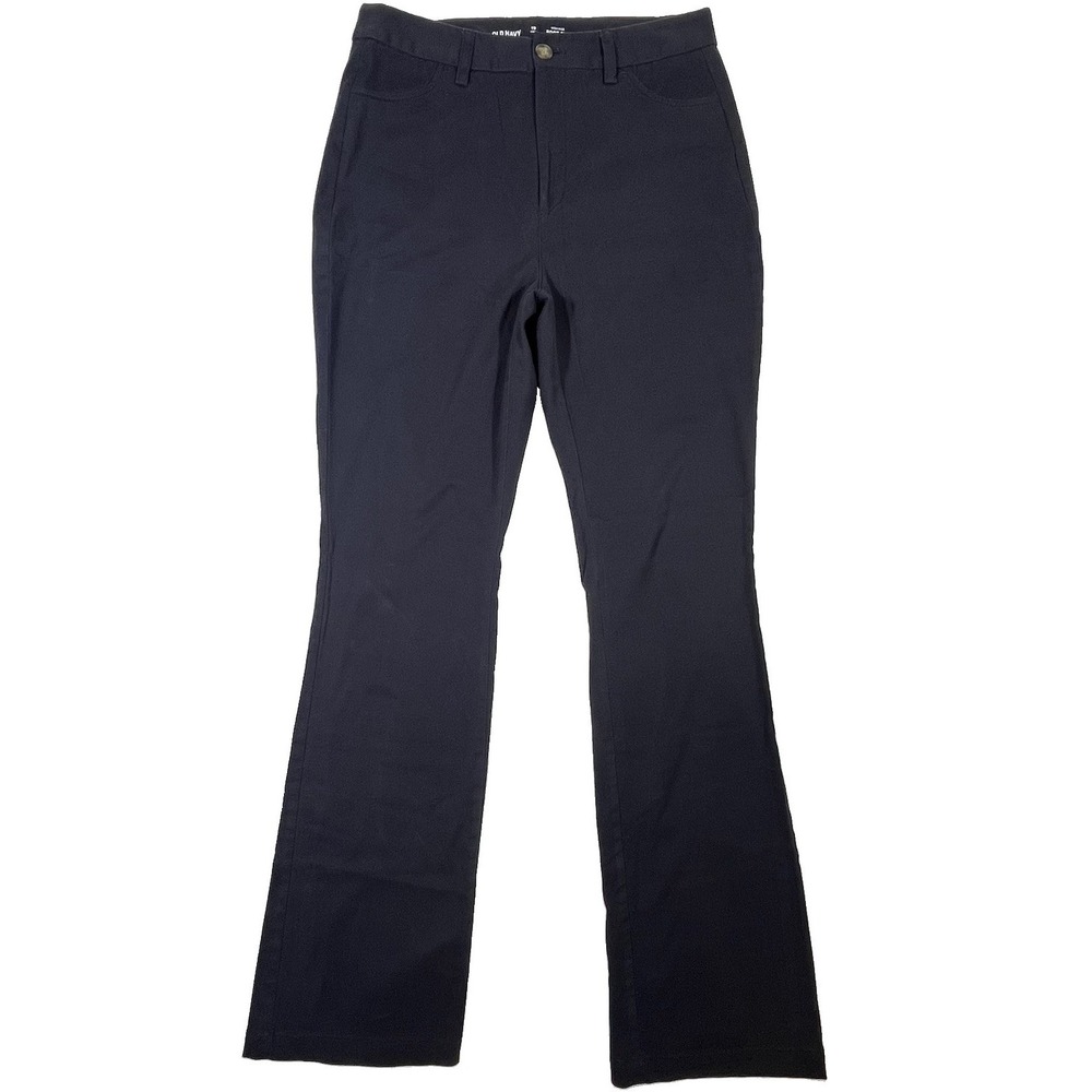 Old Navy High Rise Boot Cut Stretch Pants Women's 10 Tall Black Career Casual
